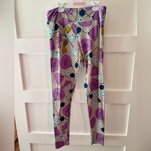 LuLaRoe Purple Floral & Teal soft Leggings